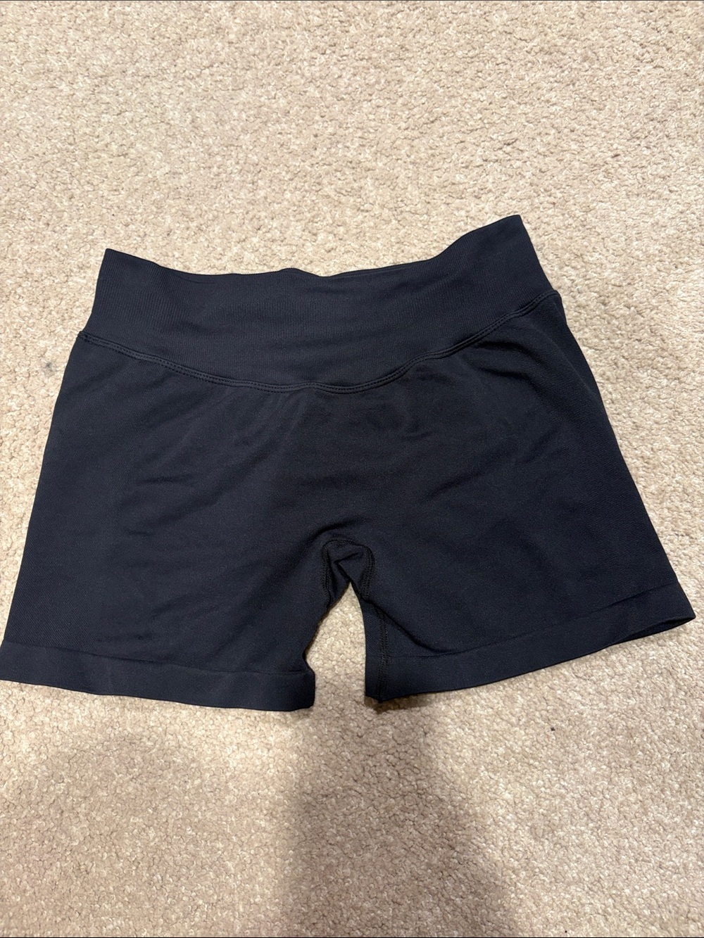 High-Rise Black Bike Shorts with Supportive Waistband